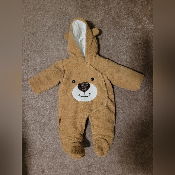 Unisex Baby Bunting Suit 3-6m Fuzzy Bear - Picture 1 of 5